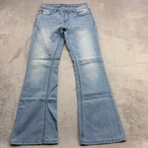 Vintage Foster Jeans Co. Flare Denim Jeans Women 6 Light Wash Mid Rise Whiskered